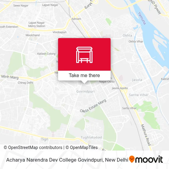 Acharya Narendra Dev College Govindpuri map