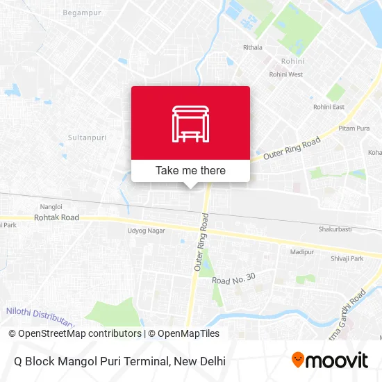 Q Block Mangol Puri Terminal map