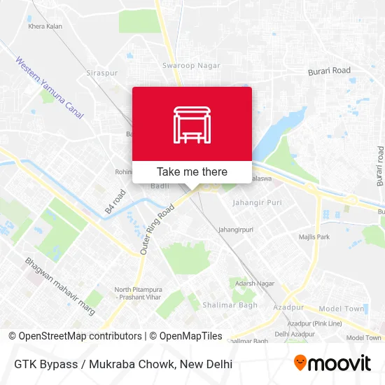 GTK Bypass / Mukraba Chowk map