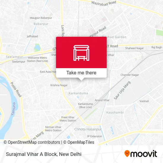 Surajmal Vihar A Block map