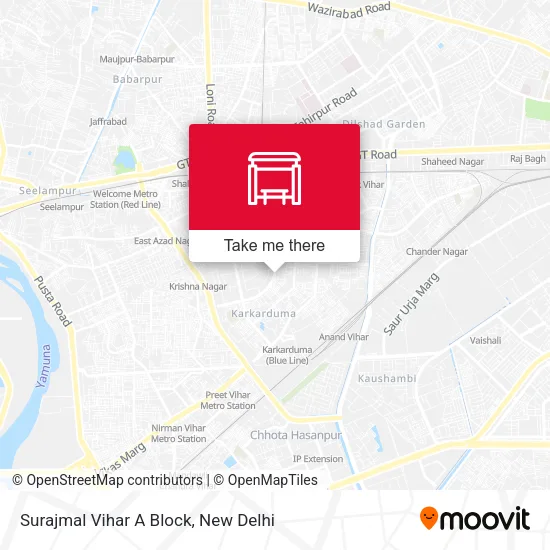 Surajmal Vihar A Block map