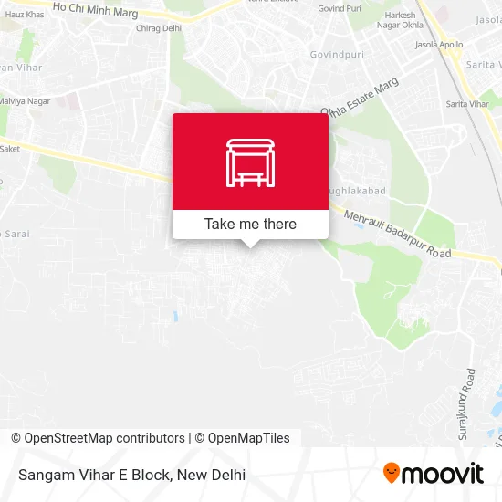 Sangam Vihar E Block map