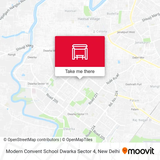 Modern Convent School Dwarka Sector 4 map