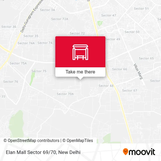 Elan Mall Sector 69/70 map