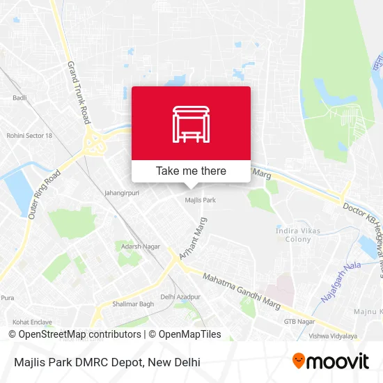 Majlis Park DMRC Depot map