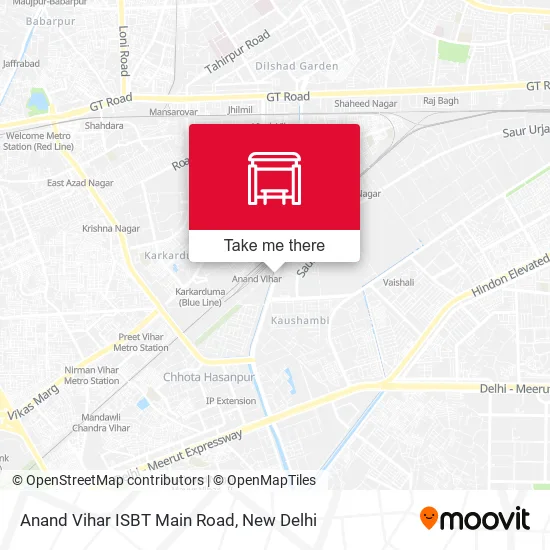 Anand Vihar ISBT Main Road map
