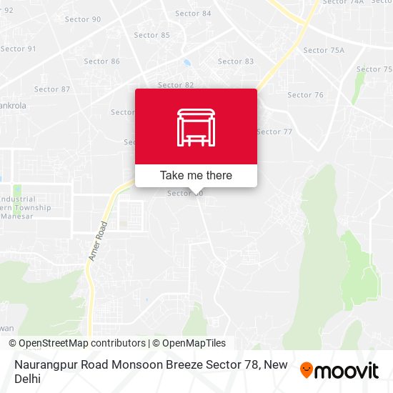 Naurangpur Road Monsoon Breeze Sector 78 map