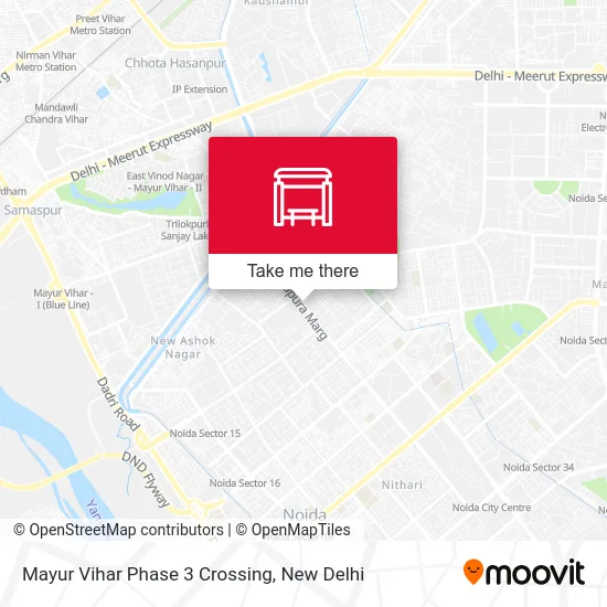 Mayur Vihar Phase 3 Crossing map