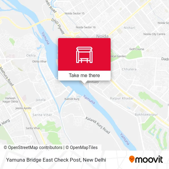 Yamuna Bridge East Check Post map