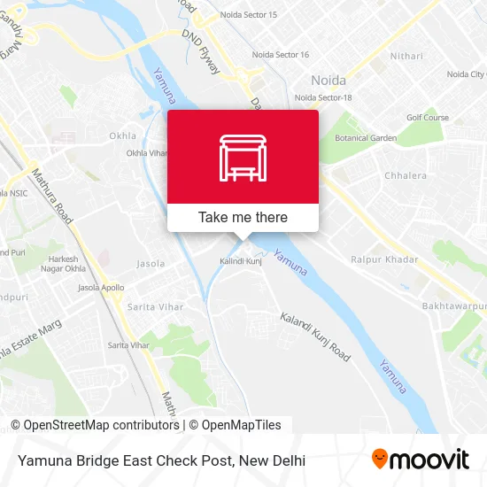 Yamuna Bridge East Check Post map
