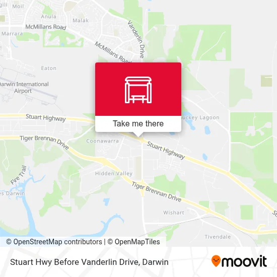 Mapa Stuart Hwy Before Vanderlin Drive
