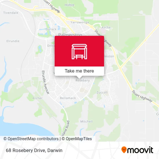 Mapa 68 Rosebery Drive