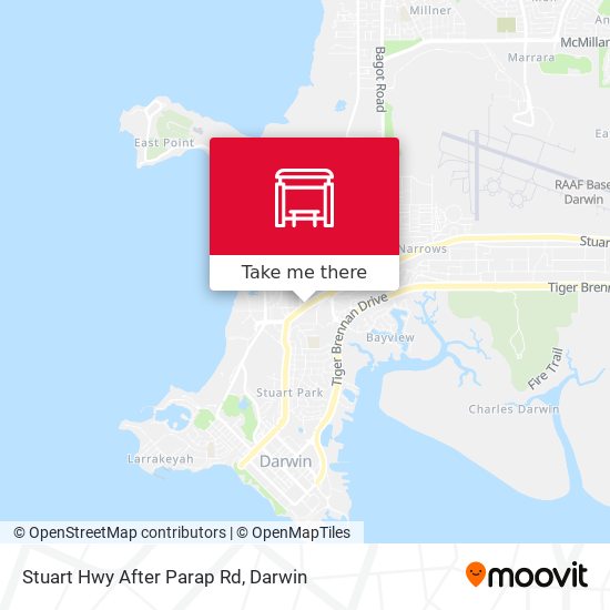 Mapa Stuart Hwy After Parap Rd