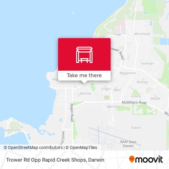 Trower Rd Opp Rapid Creek Shops map