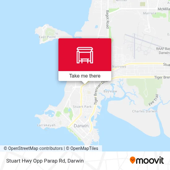 Mapa Stuart Hwy Opp Parap Rd