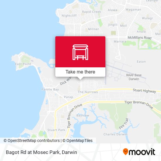 Bagot Rd at Mosec Park map