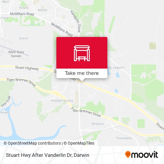 Stuart Hwy After Vanderlin Dr map