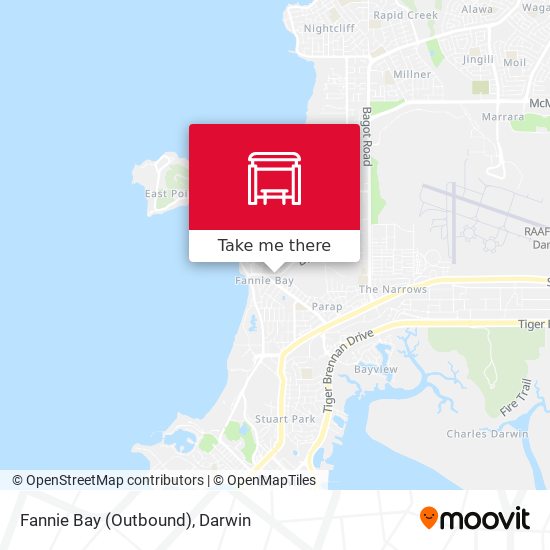 Mapa Fannie Bay (Outbound)