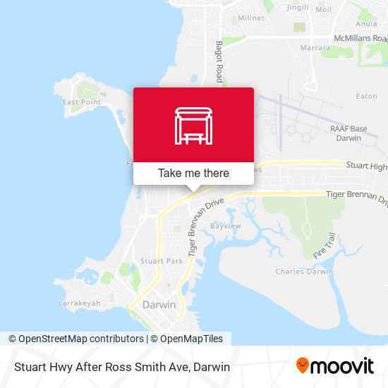 Stuart Hwy After Ross Smith Ave map