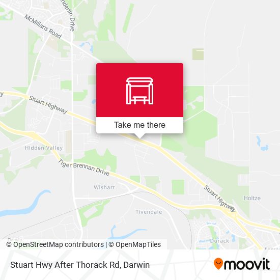 Stuart Hwy After Thorack Rd map