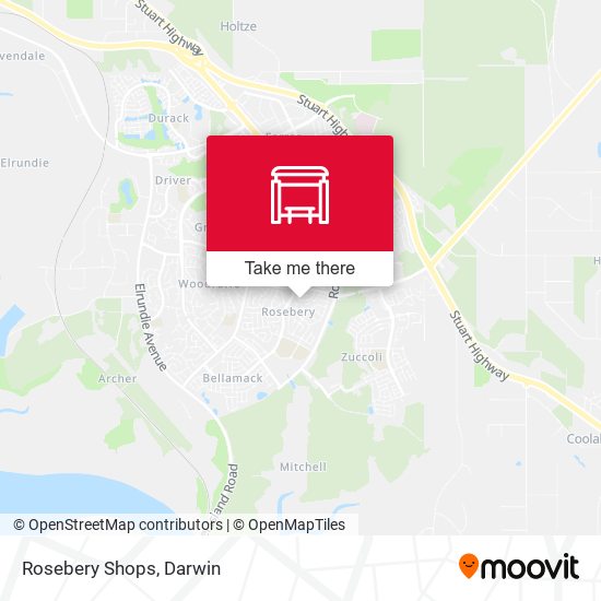 Mapa Rosebery Shops
