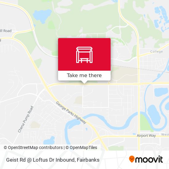 Geist Rd @ Loftus Dr Inbound map