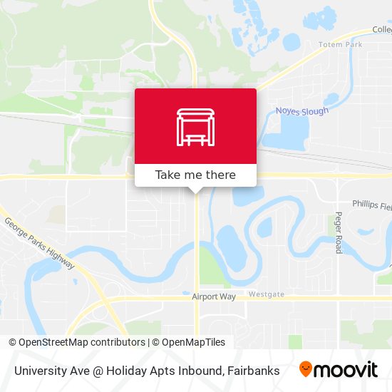 University Ave @ Holiday Apts Inbound map