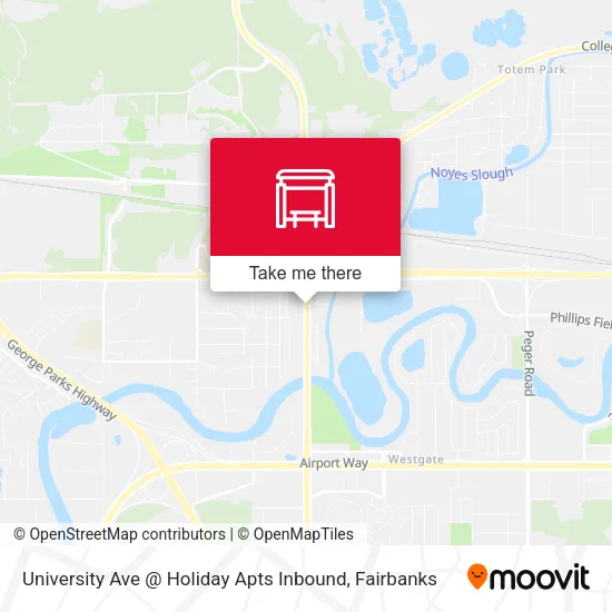 Mapa de University Ave @ Holiday Apts Inbound