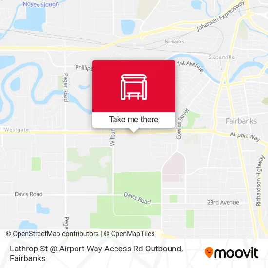 Lathrop St @ Airport Way Access Rd Outbound map