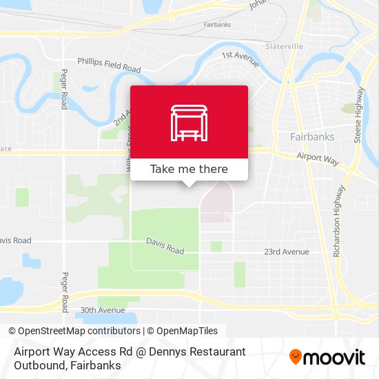 Airport Way Access Rd @ Dennys Restaurant Outbound map
