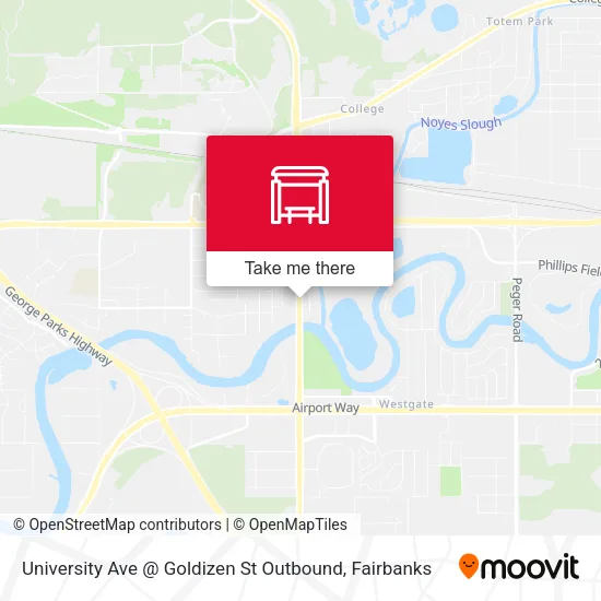 Mapa de University Ave @ Goldizen St Outbound