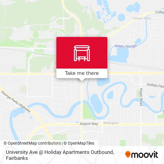 University Ave @ Holiday Apartments Outbound map