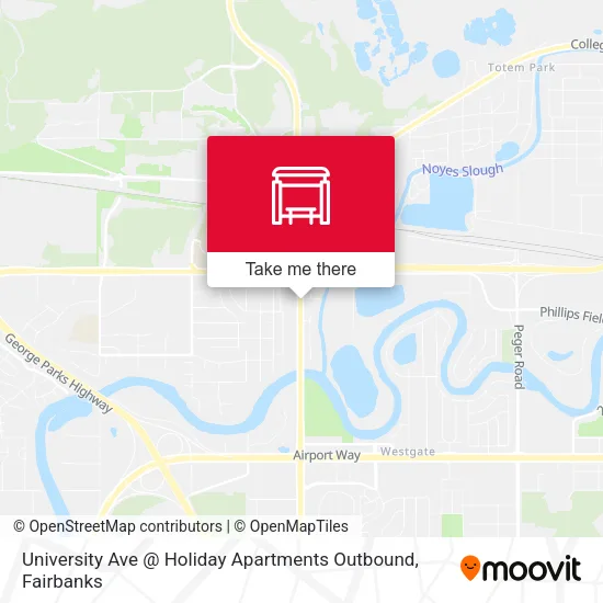 Mapa de University Ave @ Holiday Apartments Outbound