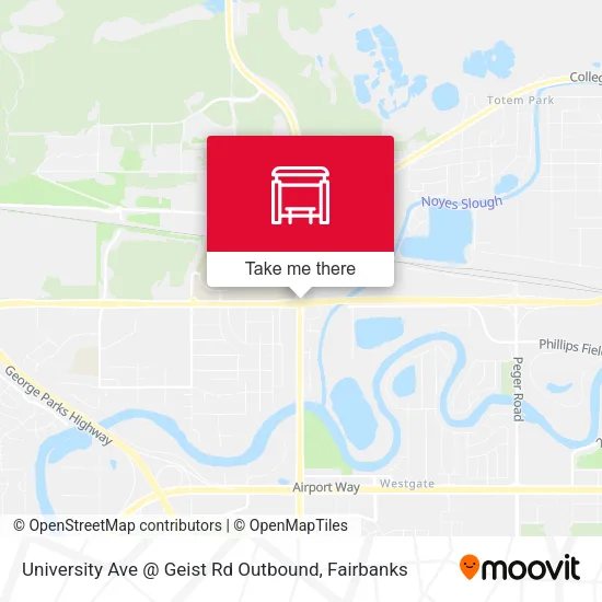 Mapa de University Ave @ Geist Rd Outbound