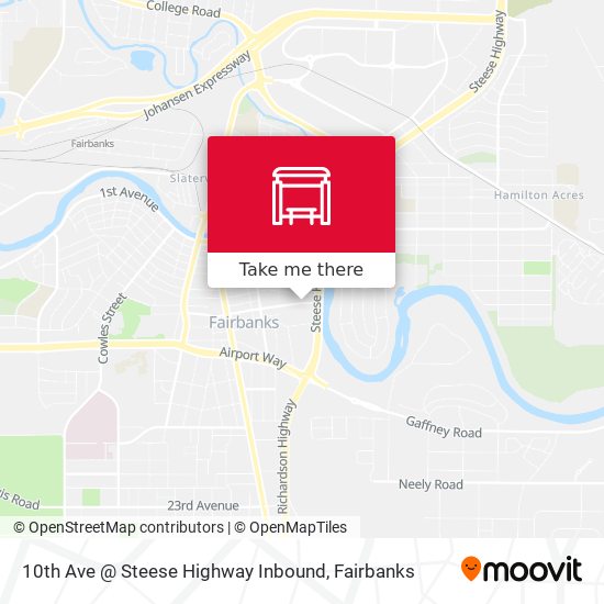 10th Ave @ Steese Highway Inbound map