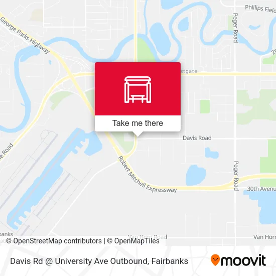 Mapa de Davis Rd @ University Ave Outbound
