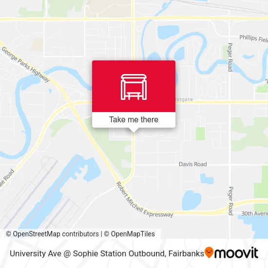 Mapa de University Ave @ Sophie Station Outbound