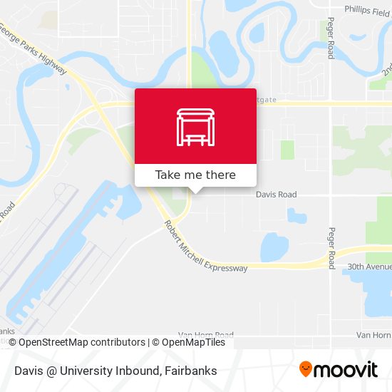 Davis @ University Inbound map