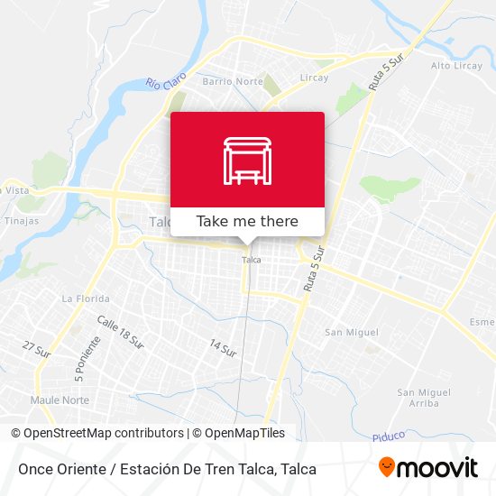 Once Oriente / Estación De Tren Talca map
