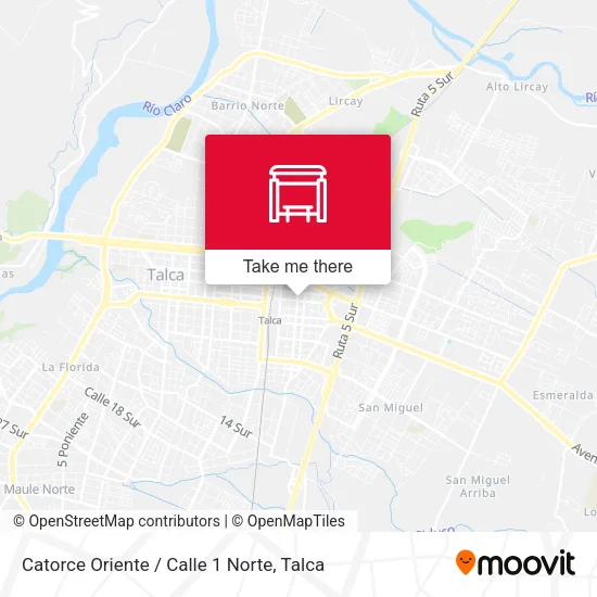 Mapa de Catorce Oriente / Calle 1 Norte