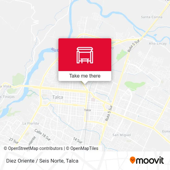 Mapa de Diez Oriente / Seis Norte