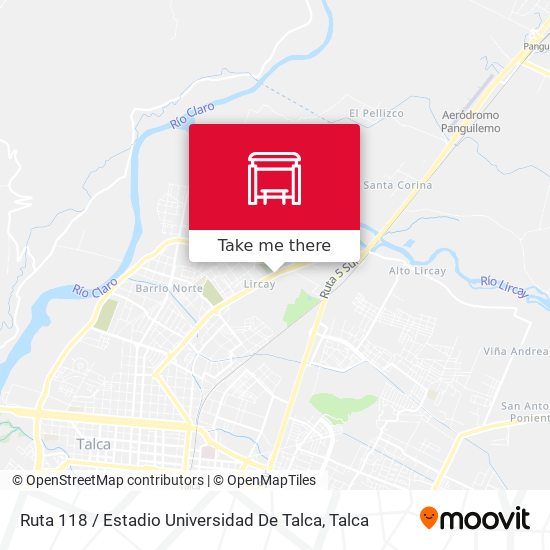 Ruta 118 / Estadio Universidad De Talca map
