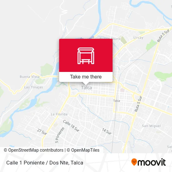 Mapa de Calle 1 Poniente / Dos Nte