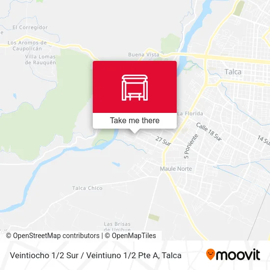Mapa de Veintiocho 1 / 2 Sur / Veintiuno 1 / 2 Pte A