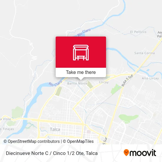 Mapa de Diecinueve Norte C / Cinco 1 / 2 Ote