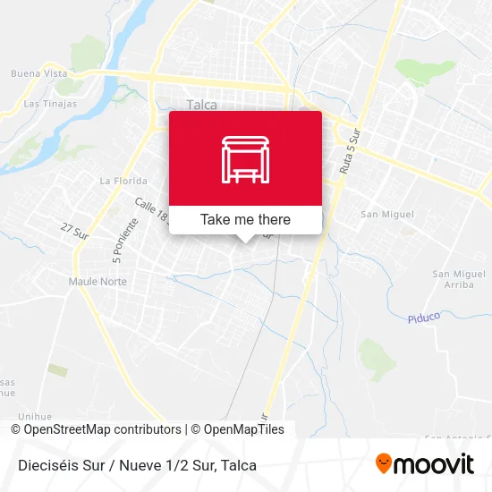 Mapa de Dieciséis Sur / Nueve 1/2 Sur