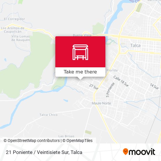 21 Poniente / Veintisiete Sur map