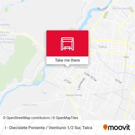 Mapa de I - Diecisiete Poniente / Veintiuno 1 / 2 Sur