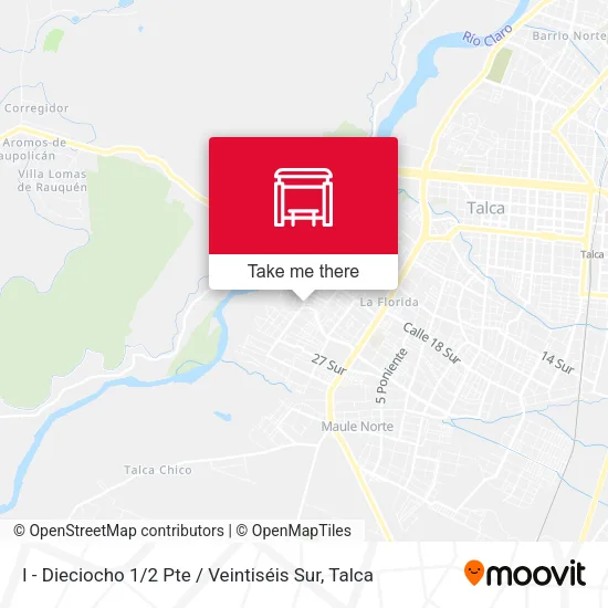Mapa de I - Dieciocho 1 / 2 Pte / Veintiséis Sur