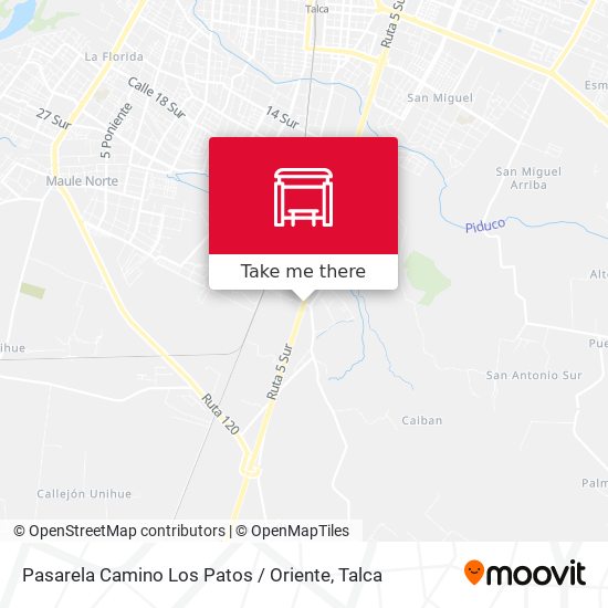 Pasarela Camino Los Patos / Oriente map